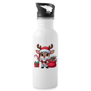 Rudolf 3 - Trinkflasche mit integriertem Trinkhalm - Weiß - Rechts