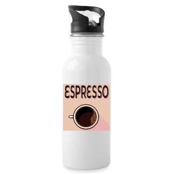 Espresso Café - Trinkflasche mit integriertem Trinkhalm - Weiß - Rechts