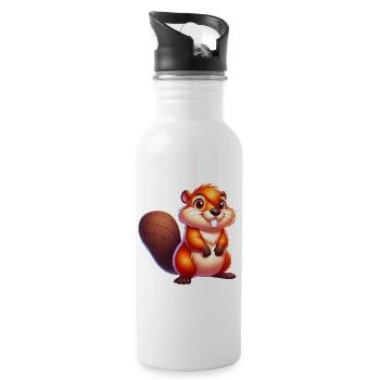 Bieber - Trinkflasche mit integriertem Trinkhalm - Weiß - Rechts