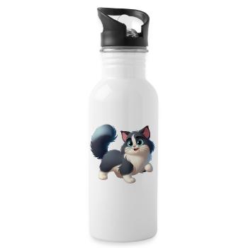 ragdoll 12 - Water bottle with straw - white - Right