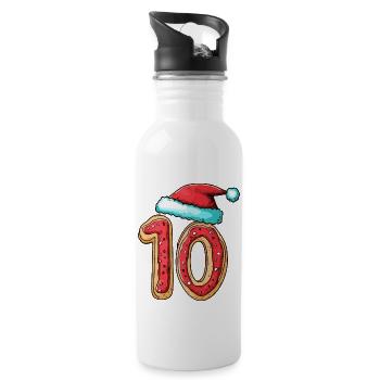 10 Number Christmas Cookie - Water bottle with straw - white - Right