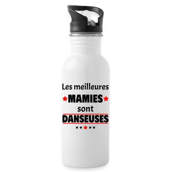 Les meilleures mamies sont danseuses, cadeau noël - Gourde avec paille intégrée - blanc - Droite