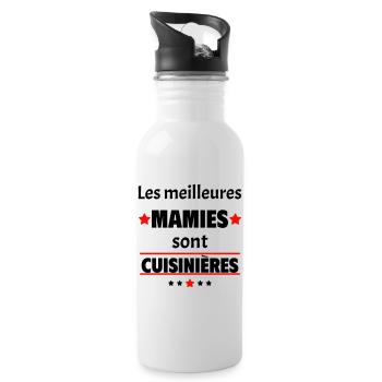 Les meilleures mamies sont cuisinières,cadeau noël - Gourde avec paille intégrée - blanc - Droite