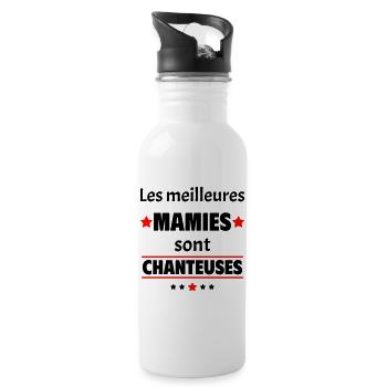 Les meilleures mamies sont chanteuses,cadeau noël - Gourde avec paille intégrée - blanc - Droite
