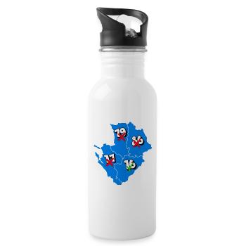Région Poitou-Charentes - Gourde avec paille intégrée - blanc - Droite