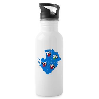 Région Poitou-Charentes - Gourde avec paille intégrée - blanc - Droite