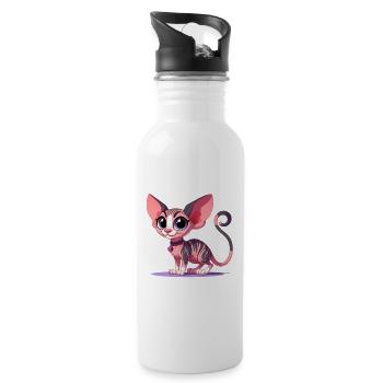 Sphynx - Trinkflasche mit integriertem Trinkhalm - Weiß - Rechts