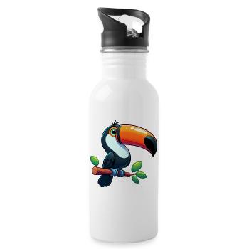 Toucan - Water bottle with straw - white - Right