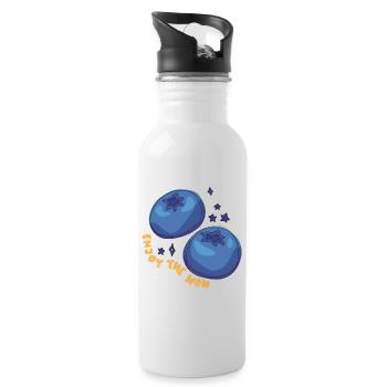 Enjoy the now - Water bottle with straw - white - Right