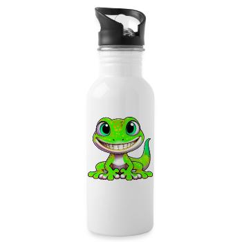 Gecko - Gourde avec paille intégrée - blanc - Droite