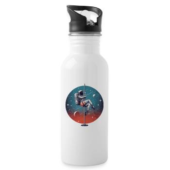 Pole Dance Astronaut Pole Dance Gift - Water bottle with straw - white - Right