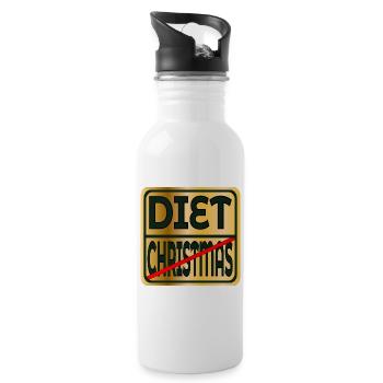 CHRISTMAS FOOD DIET - Water bottle with straw - white - Right