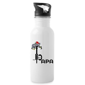 WEIHNACHTEN PAPA RADFAHRER FAHRRAD - Trinkflasche mit integriertem Trinkhalm - Weiß - Rechts