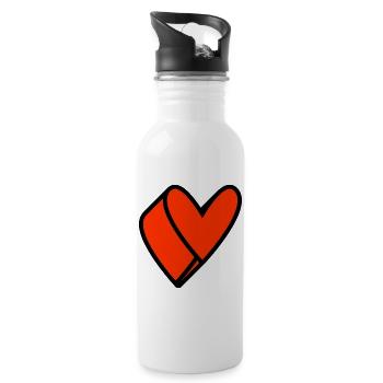 HEART. HAPPY BIRTHDAY. HAPPY BIRTHDAY - Water bottle with straw - white - Right