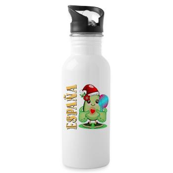 FROHE WEIHNACHTEN AVOCADO AVOCADO PADDEL - Trinkflasche mit integriertem Trinkhalm - Weiß - Rechts