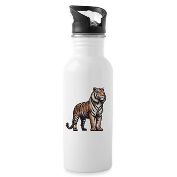 Tiger - Trinkflasche mit integriertem Trinkhalm - Weiß - Rechts