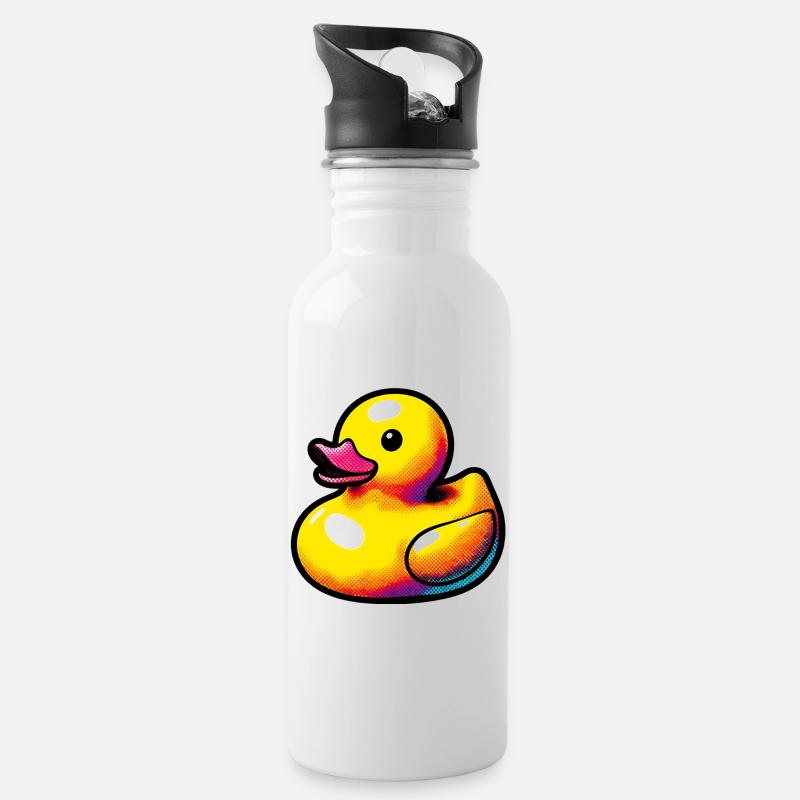 Duckling Duck Duck Duck - Water bottle with straw - white