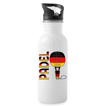 DEUTSCHES PADEL TENNIS DEUTSCHLAND - Trinkflasche mit integriertem Trinkhalm - Weiß - Rechts