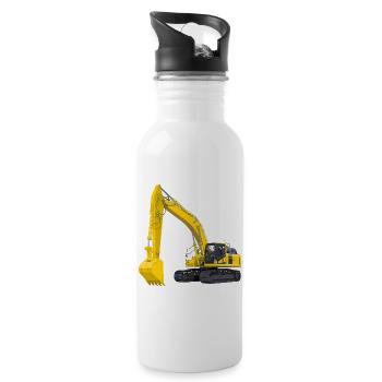 Bagger Bagger - Trinkflasche mit integriertem Trinkhalm - Weiß - Rechts