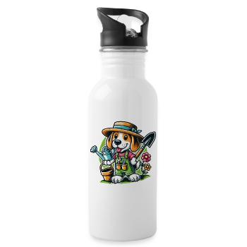 Jardinier Beagle - Gourde avec paille intégrée - blanc - Droite