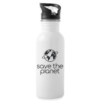 Militants écologistes de Save the Planet Earth - Gourde avec paille intégrée - blanc - Droite