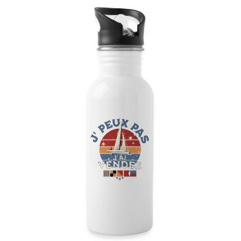 Ich kann nicht, ich habe Vendée Glb - Trinkflasche mit integriertem Trinkhalm - Weiß - Rechts