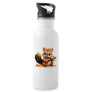 The Accordion-Squirreler - Water bottle with straw - white - Right