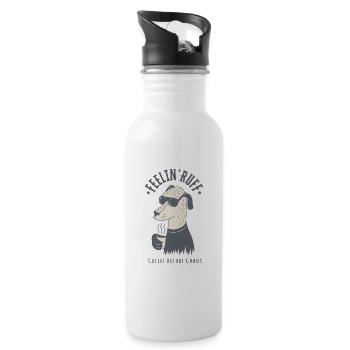 Feelin' Ruff – Coffee before chaos - Water bottle with straw - white - Right
