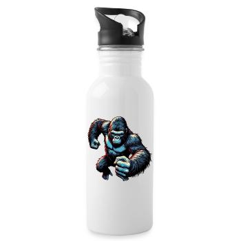 Gorilla - Water bottle with straw - white - Right