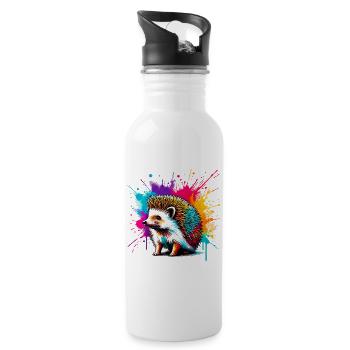 Hedgehog - Water bottle with straw - white - Right