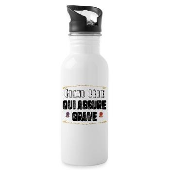 Grand Père Qui Assure Grave - Gourde avec paille intégrée - blanc - Droite