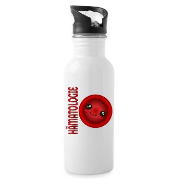 HÄMATOLOGIE Erythrozyten BLUT - Trinkflasche mit integriertem Trinkhalm - Weiß - Rechts