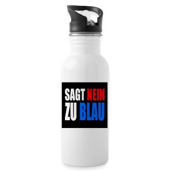 dit non au bleu - Gourde avec paille intégrée - blanc - Droite