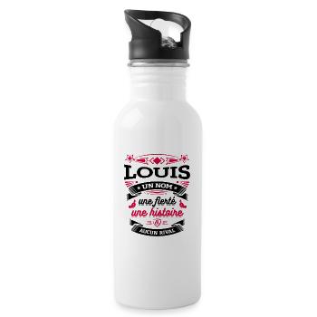 LOUIS UN NOM UNE FIERTÉ AUCUN RIVAL - Gourde avec paille intégrée - blanc - Droite