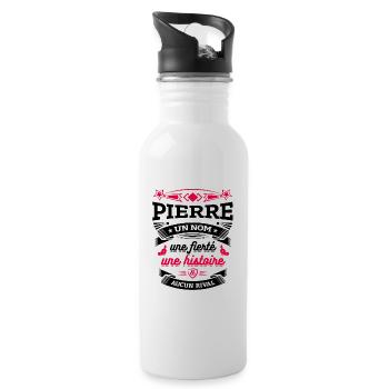 PIERRE UN NOM UNE FIERTÉ AUCUN RIVAL - Gourde avec paille intégrée - blanc - Droite