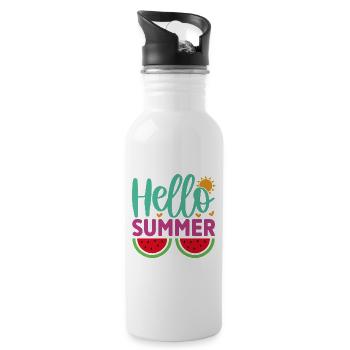 Hello Summer - Water bottle with straw - white - Right