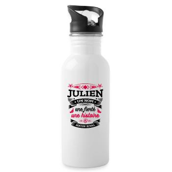 JULIEN UN NOM UNE FIERTÉ AUCUN RIVAL - Gourde avec paille intégrée - blanc - Droite