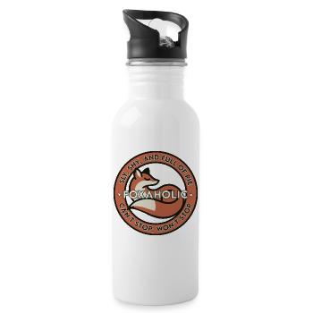 Foxaholic - Trinkflasche mit integriertem Trinkhalm - Weiß - Rechts
