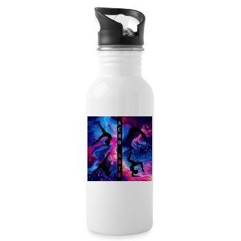 Acro Arts Black on Neon - Water bottle with straw - white - Right