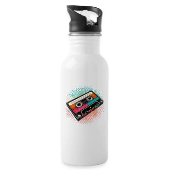 Cassette compacte cassette cassette des années 90 cadeau - Gourde avec paille intégrée - blanc - Droite