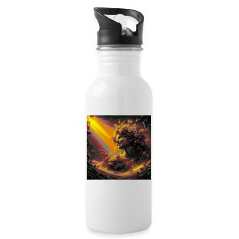 Paradies - Trinkflasche mit integriertem Trinkhalm - Weiß - Rechts