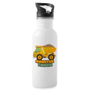 Camion monstre - Gourde avec paille intégrée - blanc - Droite