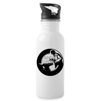 Badge - Everyone is the architect of their own happiness - Water bottle with straw - white - Right