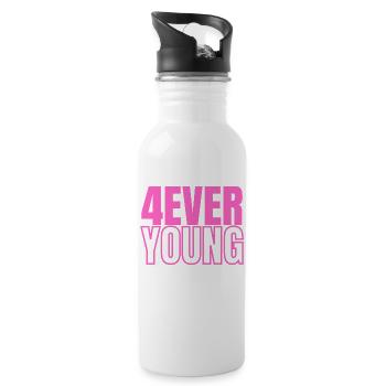 4EVERYOUNG in pink - Trinkflasche mit integriertem Trinkhalm - Weiß - Rechts