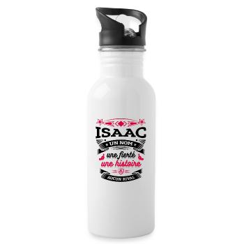 ISAAC UN NOM UNE FIERTÉ AUCUN RIVAL - Gourde avec paille intégrée - blanc - Droite