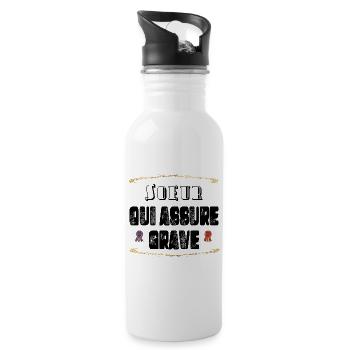 Soeur Qui Assure Grave - Gourde avec paille intégrée - blanc - Droite