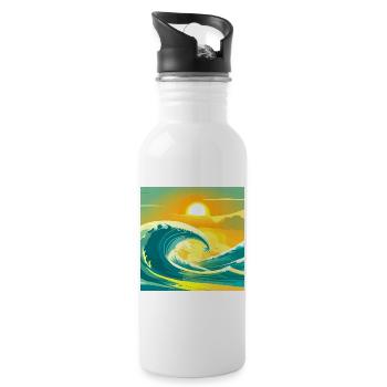 Sea Sun - Trinkflasche mit integriertem Trinkhalm - Weiß - Rechts
