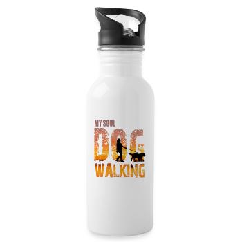 My Soul Dog - Dog Walking - Water bottle with straw - white - Right