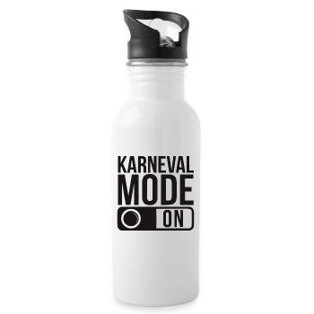 Karneval Mode On Fasching Fasnet - Trinkflasche mit integriertem Trinkhalm - Weiß - Rechts