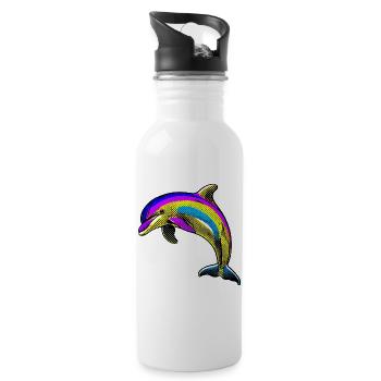 Delfin - Trinkflasche mit integriertem Trinkhalm - Weiß - Rechts